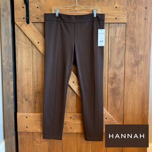 HANNAH Women’s Chocolate Brown Pull-On Stretch Pants Size XL
